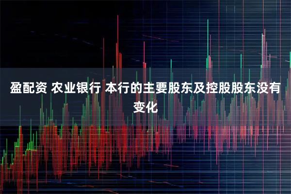 盈配资 农业银行 本行的主要股东及控股股东没有变化
